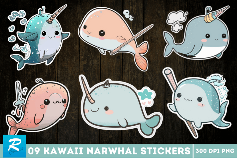 cute-kawaii-narwhal-sticker-bundle