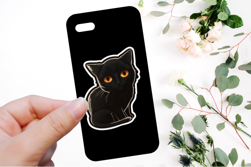 cute-and-creepy-black-cat-halloween-sticker-bundle