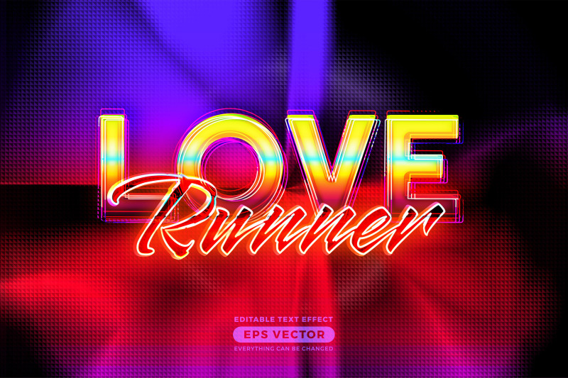 love-runner-editable-text-style-effect-in-retro-style-theme-ideal-for