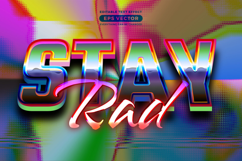 stay-rad-editable-text-style-effect-in-retro-style-theme-ideal-for-pos