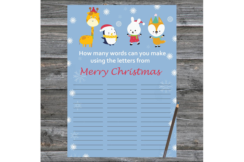 animals-christmas-card-how-many-words-can-you-make-from-merrychristmas