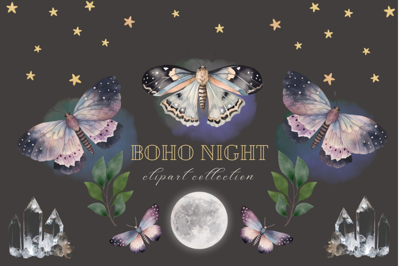 boho-night-clipart-collection-png
