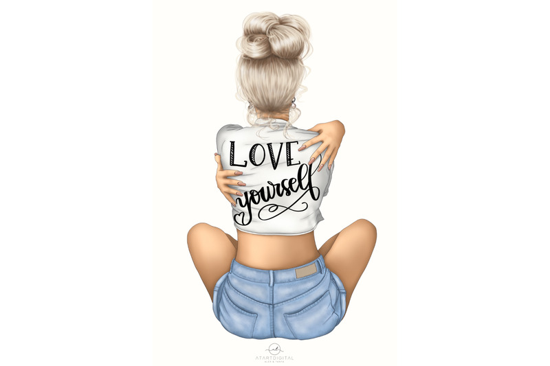 you-are-enough-png-digital-download-blonde-woman