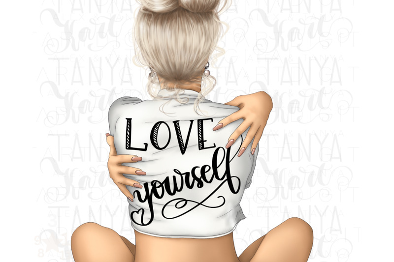 you-are-enough-png-digital-download-blonde-woman