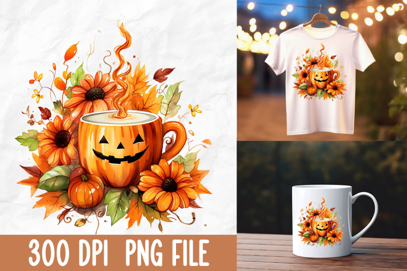 retro-halloween-pumpkin-coffee-fall-leaf