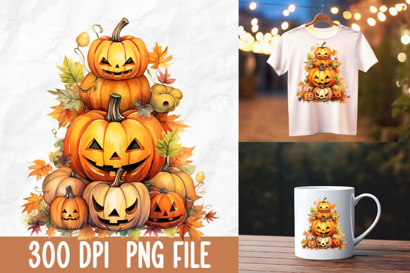 retro-halloween-pumpkin-autumn-leaf