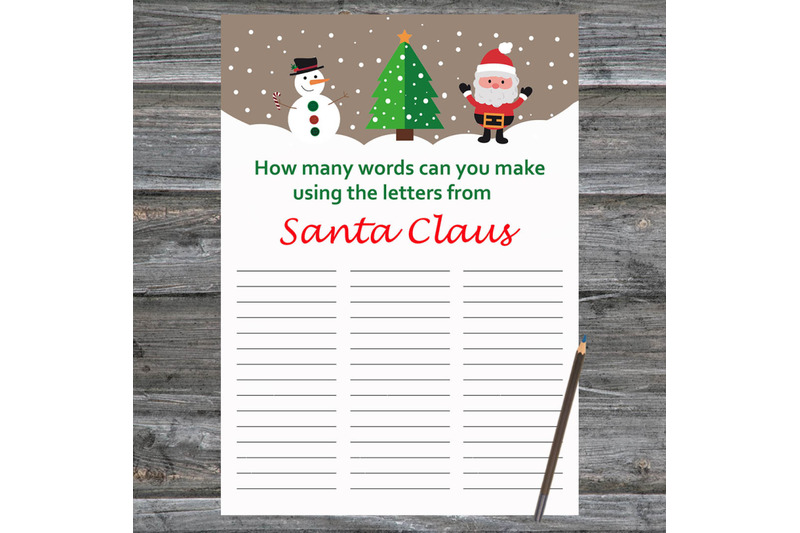 snowman-christmas-card-how-many-words-can-you-make-from-santa-claus