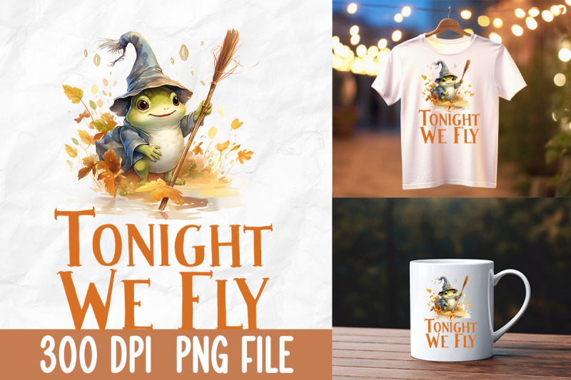 tonight-we-fly-halloween-witch-frog-leaf