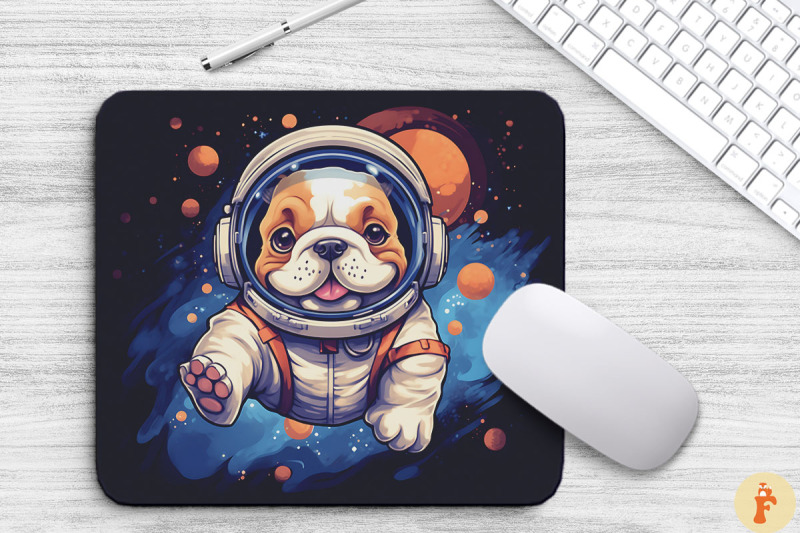 cute-astronaunt-bulldog-dog-mouse-pad