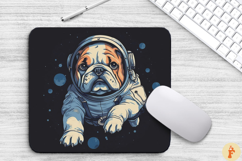 cute-astronaunt-bulldog-dog-mouse-pad