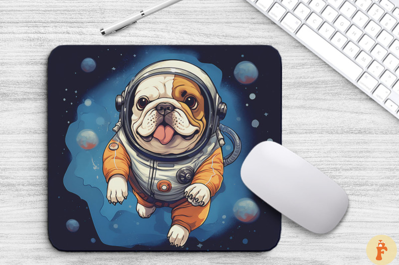 cute-astronaunt-bulldog-dog-mouse-pad