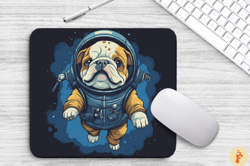 cute-astronaunt-bulldog-dog-mouse-pad