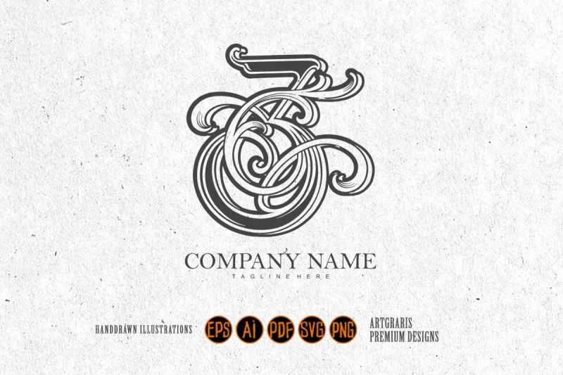 legacy-luxury-elegant-number-3-monogram-logo-outline