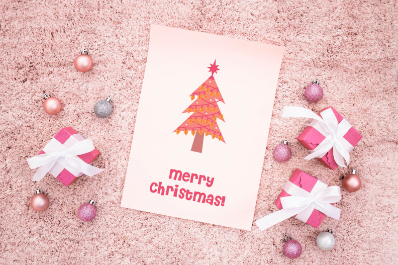 pink-christmas-tree-set