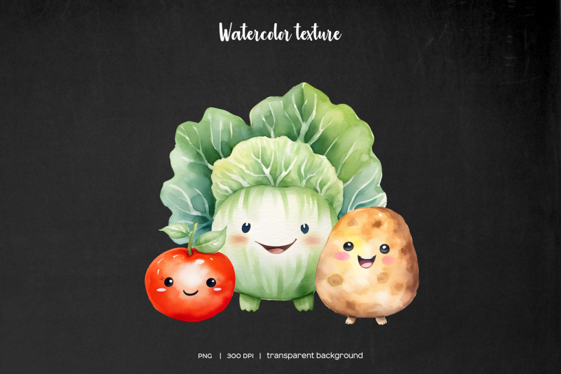 watercolor-kawaii-vegetables-happy-smiling-veggies-clip-art