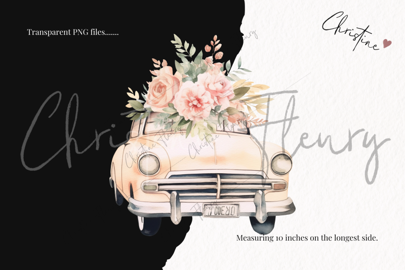 watercolor-gold-amp-blush-wedding-cars-png