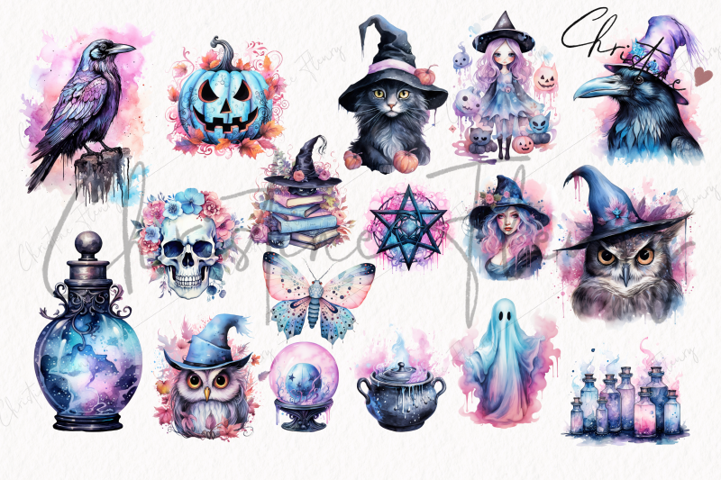 watercolor-pastel-halloween-clipart