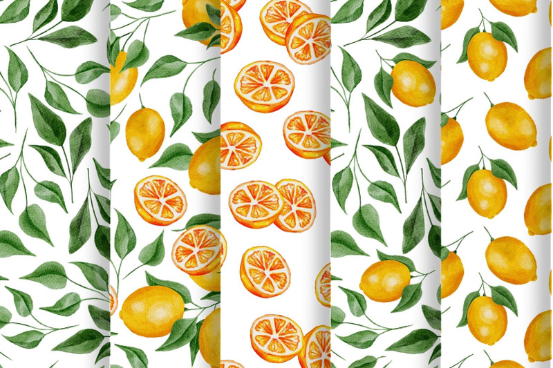 lemon-watercolor-png-seamless-patterns
