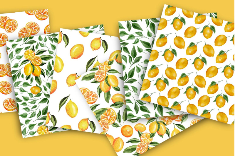 lemon-watercolor-png-seamless-patterns