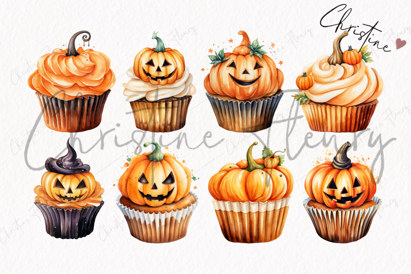 watercolor-pumpkin-cupcake-clipart