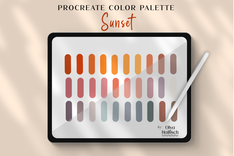 cute-procreate-palette-bright-sunset-color-swatches