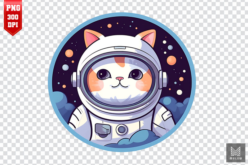 astronaut-domestic-shorthair-cat-clipart