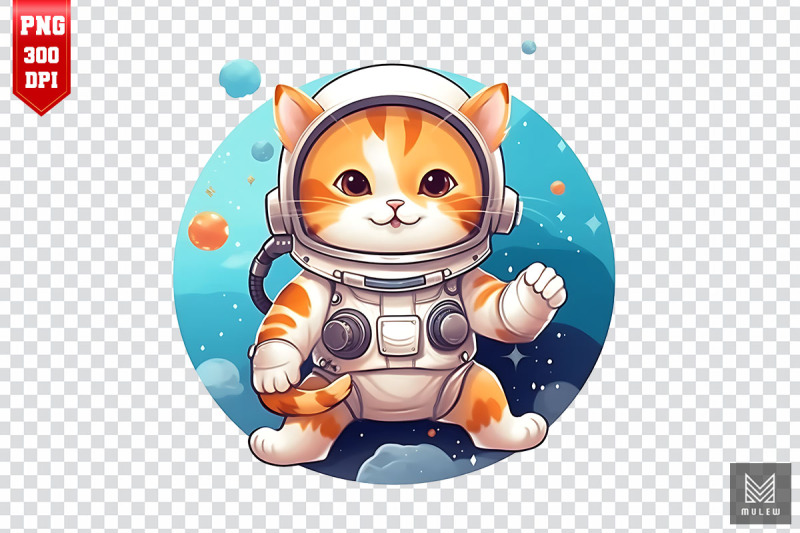 astronaut-domestic-shorthair-cat-clipart