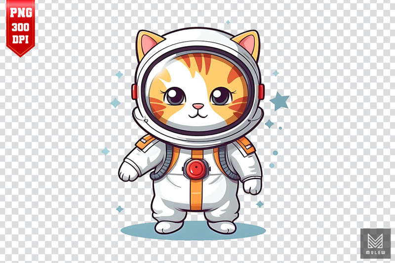 astronaut-domestic-shorthair-cat-clipart