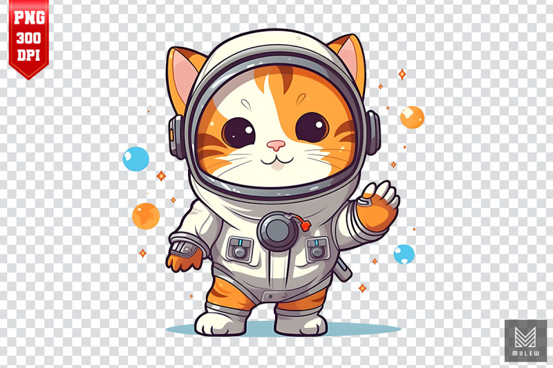 astronaut-domestic-shorthair-cat-clipart