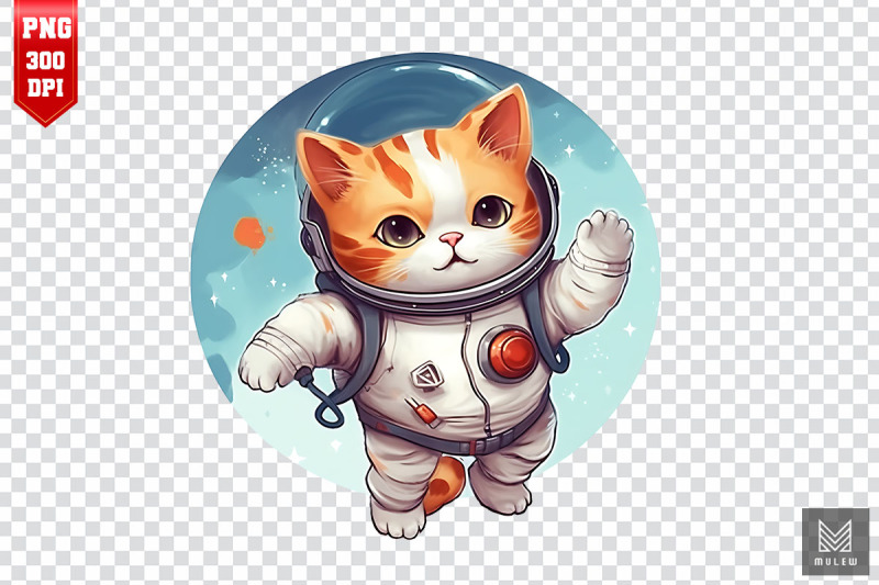 astronaut-domestic-shorthair-cat-clipart