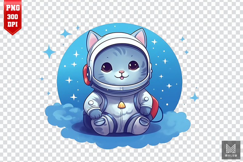 cute-astronaut-russian-blue-cat-clipart