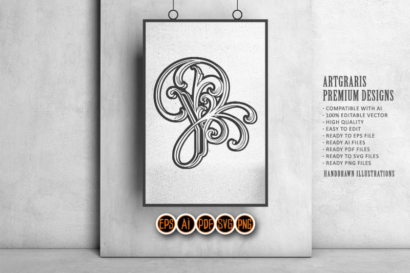 regal-lettering-y-monogram-logo-flourish-style-monochrome