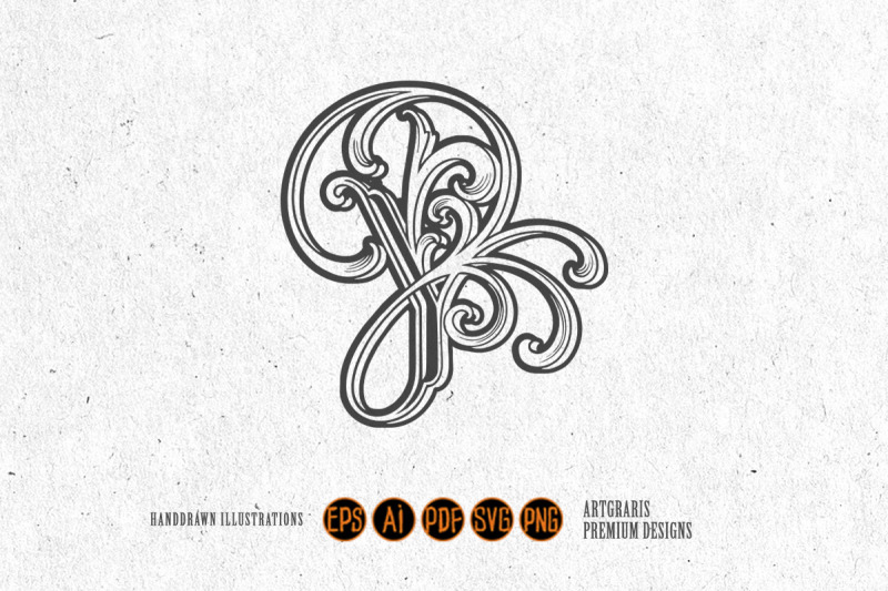 regal-lettering-y-monogram-logo-flourish-style-monochrome