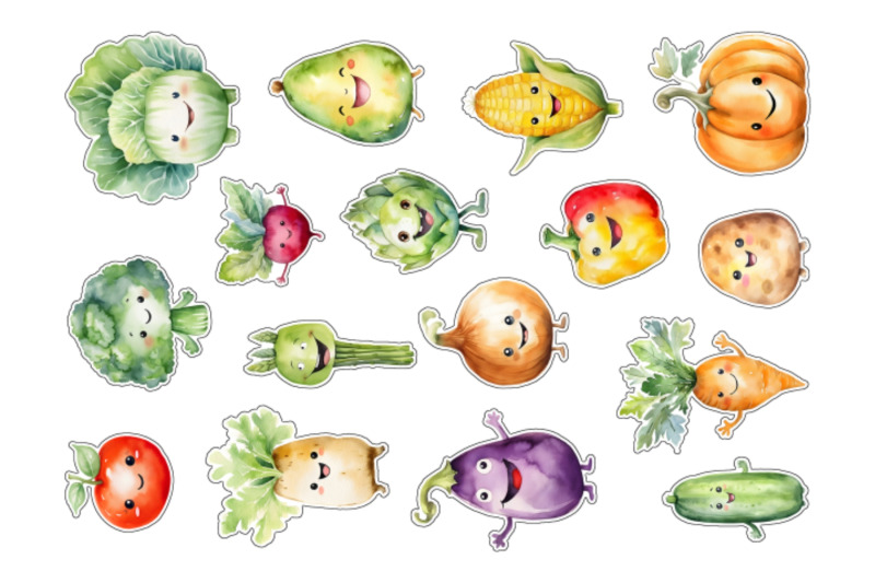 watercolor-kawaii-vegetables-stickers-happy-veggies-16-sticker