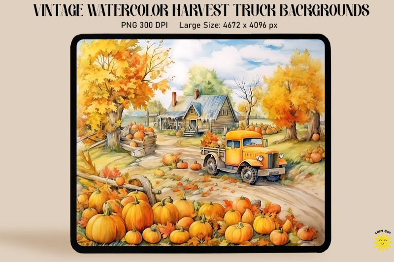 watercolor-harvest-scene-with-red-truck