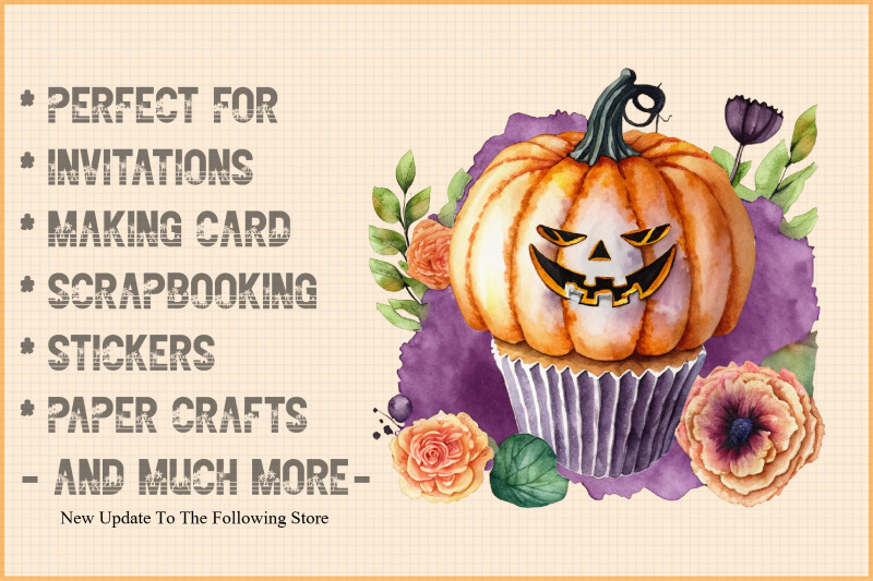 watercolor-halloween-cupcake-and-clipart