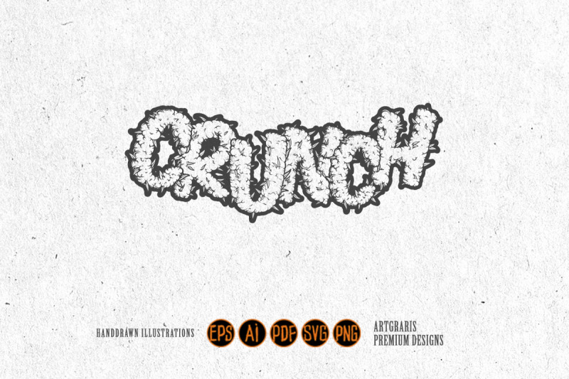 lettering-crunch-cannabis-clouds-smoke-monochrome