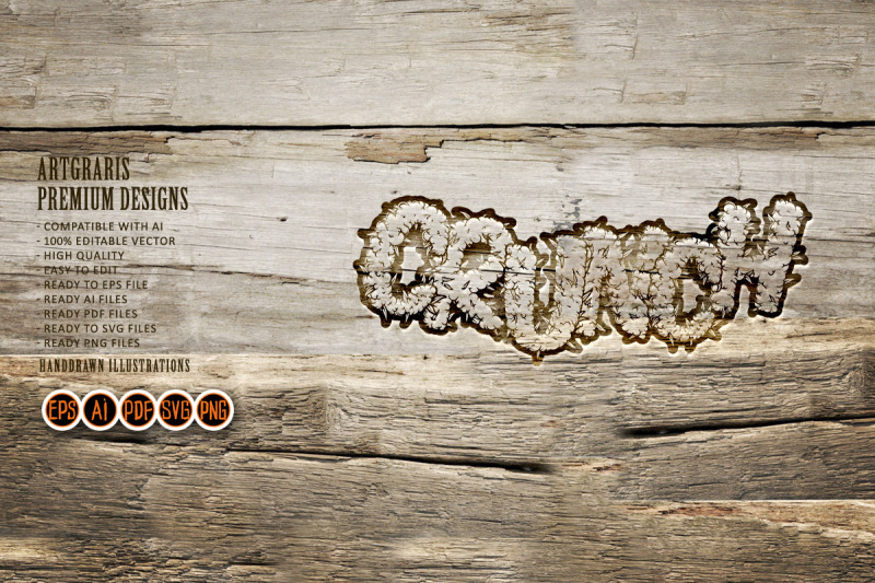 lettering-crunch-cannabis-clouds-smoke-monochrome