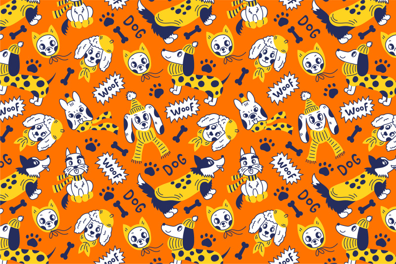 dogs-in-clothes-seamless-patterns