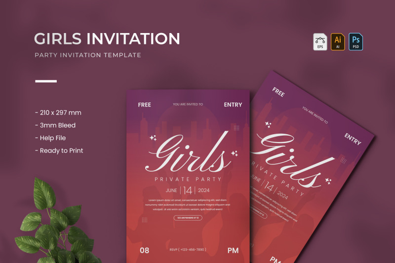 girls-party-invitation