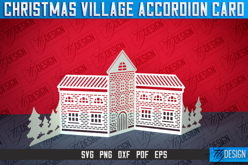 christmas-village-accordion-card-paper-cut-svg-home-design