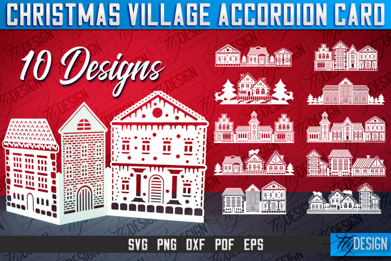 christmas-village-accordion-card-paper-cut-svg-home-design