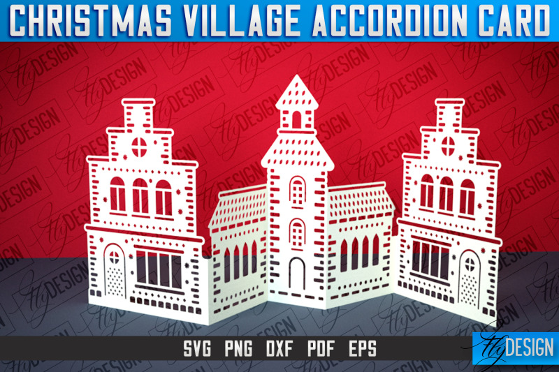 christmas-village-accordion-card-paper-cut-svg-home-design