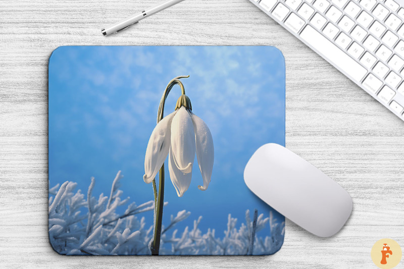 frosted-snowdrop-flower-mouse-pad-design