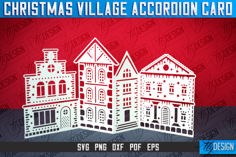 christmas-village-accordion-card-paper-cut-svg-home-design