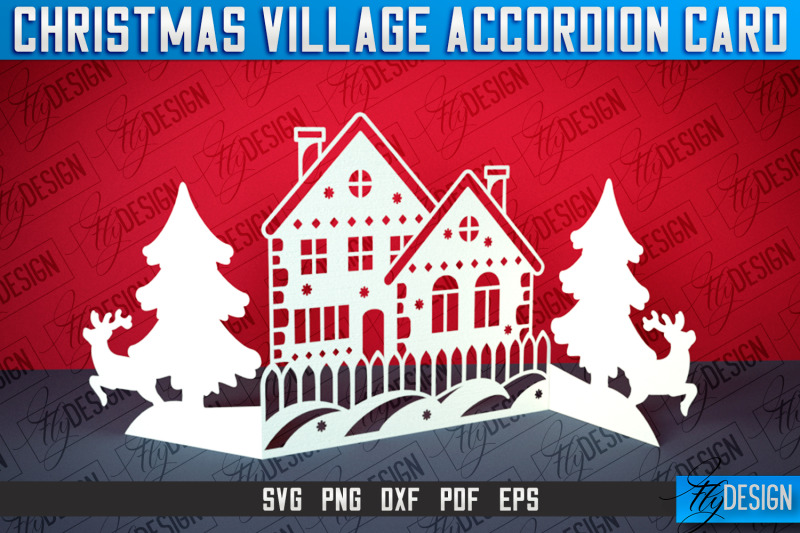 christmas-village-accordion-card-paper-cut-svg-home-design