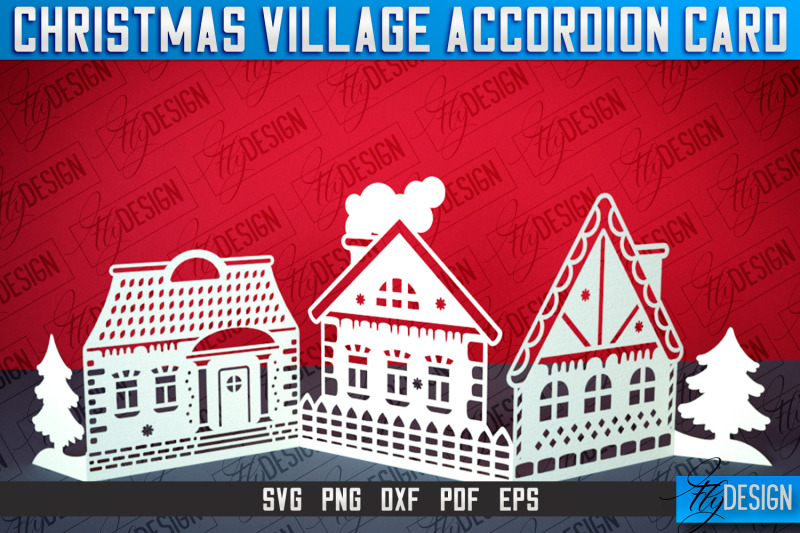 christmas-village-accordion-card-paper-cut-svg-home-design