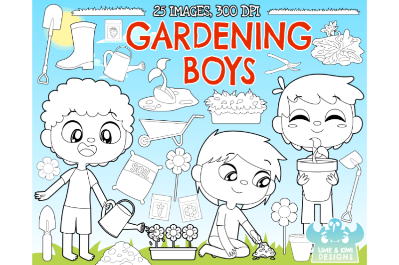 gardening-boys-digital-stamps-lime-and-kiwi-designs
