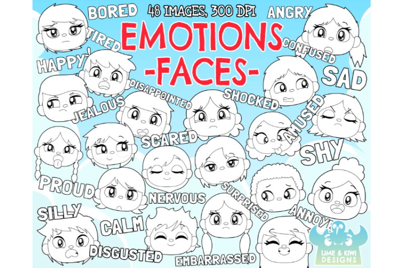 emotion-faces-digital-stamps-lime-and-kiwi-designs