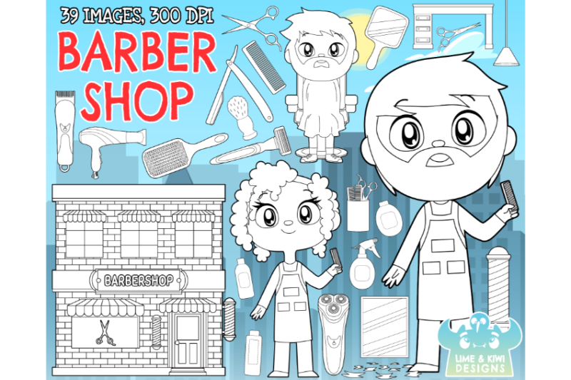 barber-shop-digital-stamps-lime-and-kiwi-designs